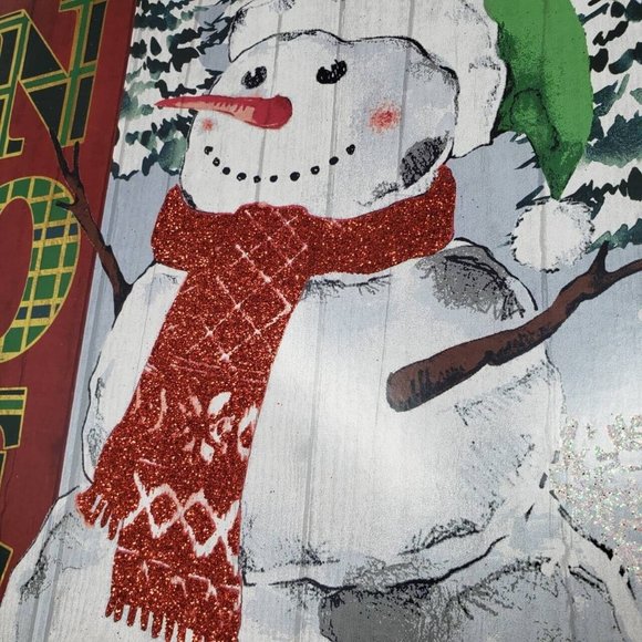 Noel Christmas Snowman with Glitter Accent Hanging Sign Holiday Decor 14" - Picture 5 of 9